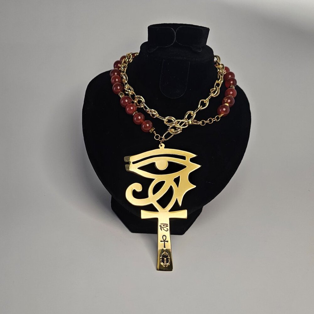 Key Of Life and Horus Eye Necklace - Picture 2 of 4
